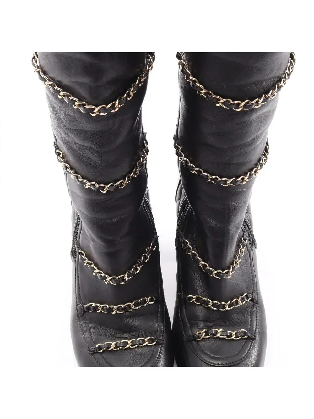 Chanel Matelasse Chain Long Boots #38 #294245C83B